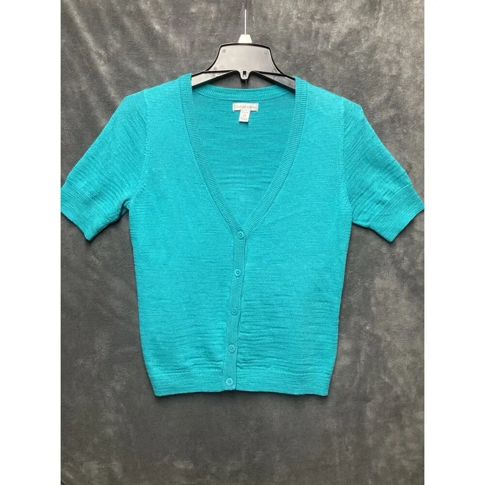 Croft & Barrow Lot of 2 Button Cardigans 3/4 Slv Pink/Teal Petite PS Soft Girl
